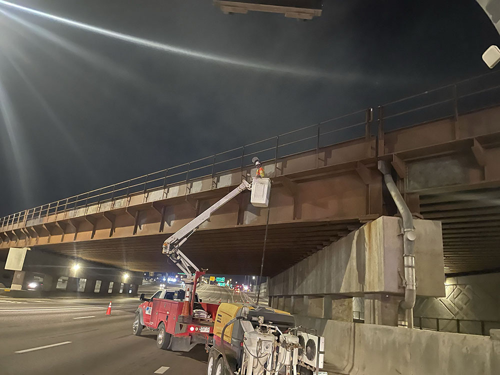 Graffiti Removal from the Union Pacific Railroad bridge across I-70
