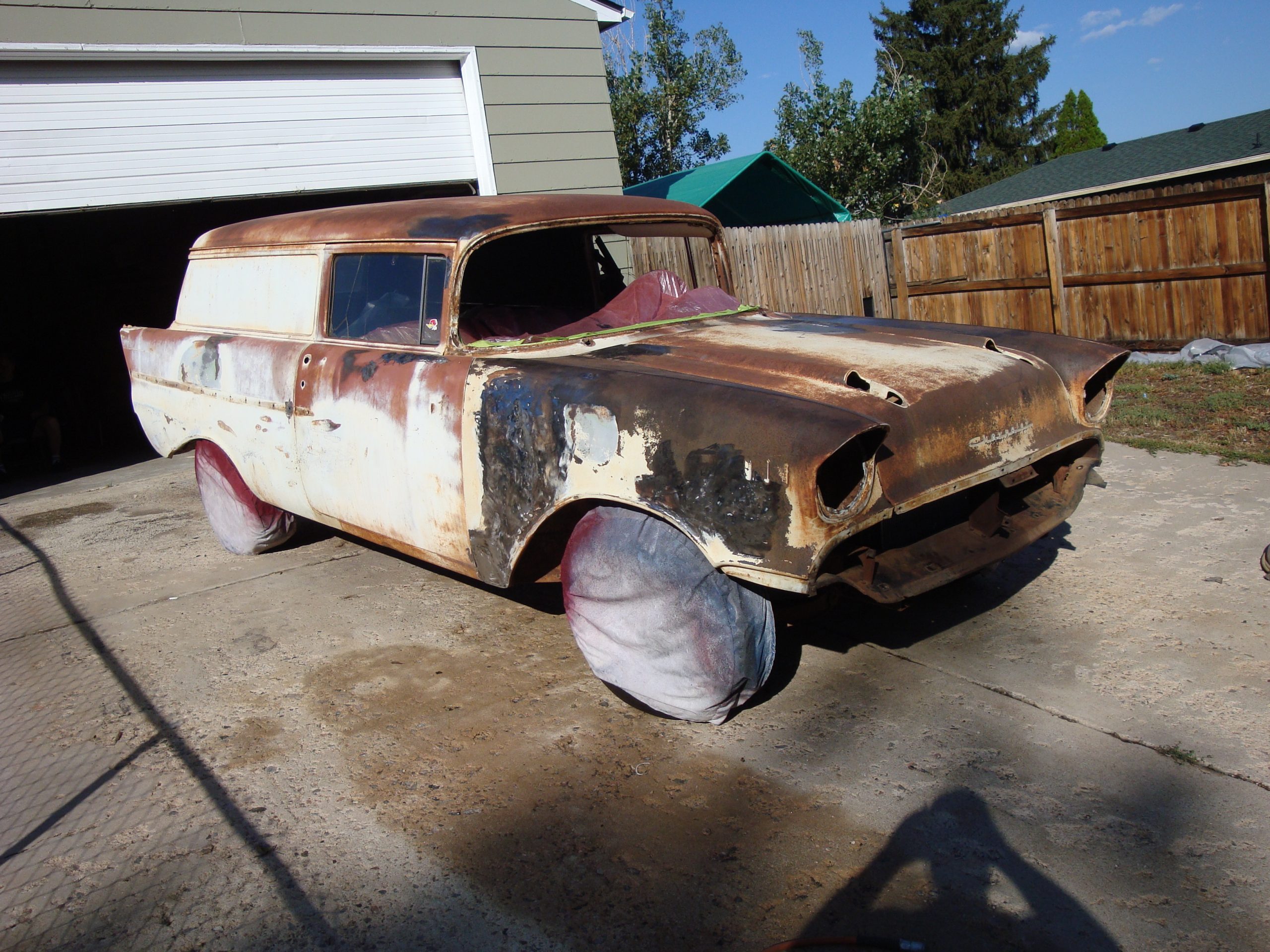 Media Blasting 57' Chevy Before