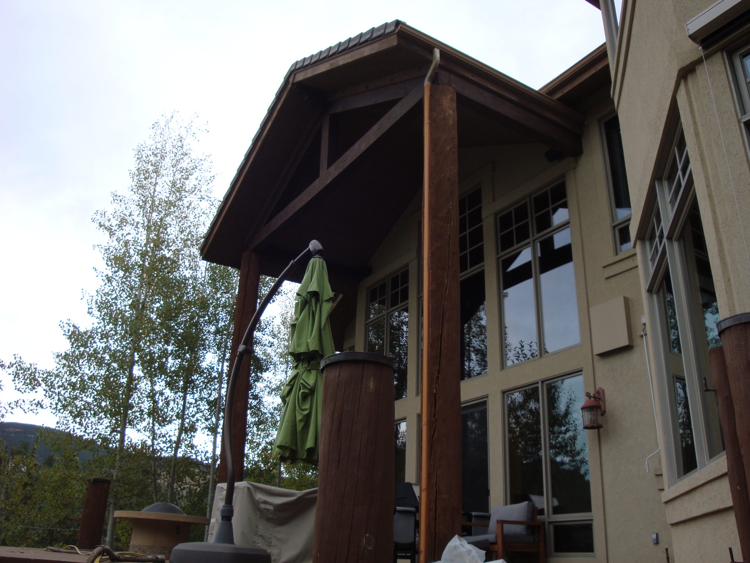 Media Blasting Wood Log restoration Before